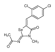 N-[5-[1-(2,4-Dichloro-phenyl)-meth-(E)-ylidene]-3-methyl-4-oxo-selenazolidin-(2E)-ylidene]-acetamide_98934-81-7