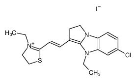 2-[(E)-2-(6-Chloro-4-ethyl-2,4-dihydro-1H-benzo[d]pyrrolo[1,2-a]imidazol-3-yl)-vinyl]-3-ethyl-4,5-dihydro-thiazol-3-ium; iodide_99005-01-3