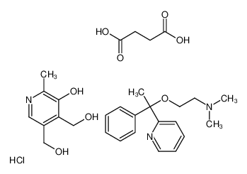 4,5-bis(hydroxymethyl)-2-methyl-pyridin-3-ol, N,N-dimethyl-2-[1-p henyl-1-(2-pyridyl)ethoxy]ethanamine, succinic acid, hydrochlorid e_99007-20-2