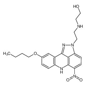 2-[2-(9-Butoxy-5-nitro-6H-pyrazolo[3,4,5-kl]acridin-2-yl)-ethylamino]-ethanol_99009-12-8