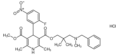 3-(3-(benzyl(methyl)amino)-2,2-dimethylpropyl) 5-methyl 4-(2-fluoro-5-nitrophenyl)-2,6-dimethyl-1,4-dihydropyridine-3,5-dicarboxylate hydrochloride CAS:99042-20-3 manufacturer & supplier