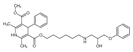 3-(6-((2-hydroxy-3-phenoxypropyl)amino)hexyl) 5-methyl 2,6-dimethyl-4-phenyl-1,4-dihydropyridine-3,5-dicarboxylate_99047-80-0
