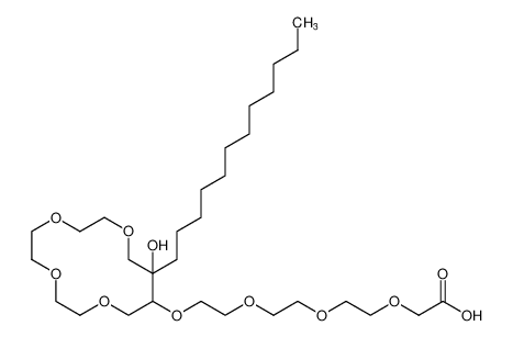 2-(2-(2-(2-((13-dodecyl-13-hydroxy-1,4,7,10-tetraoxacyclotetradecan-12-yl)oxy)ethoxy)ethoxy)ethoxy)acetic acid_99093-57-9