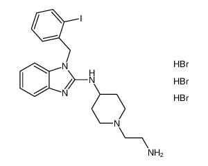 N-(1-(2-aminoethyl)piperidin-4-yl)-1-(2-iodobenzyl)-1H-benzo[d]imidazol-2-amine trihydrobromide_99151-13-0