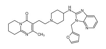 3-(2-(4-((3-(furan-2-ylmethyl)-3H-imidazo[4,5-b]pyridin-2-yl)amino)piperidin-1-yl)ethyl)-2-methyl-6,7,8,9-tetrahydro-4H-pyrido[1,2-a]pyrimidin-4-one_99157-14-9