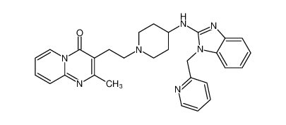 2-methyl-3-(2-(4-((1-(pyridin-2-ylmethyl)-1H-benzo[d]imidazol-2-yl)amino)piperidin-1-yl)ethyl)-4H-pyrido[1,2-a]pyrimidin-4-one_99157-22-9