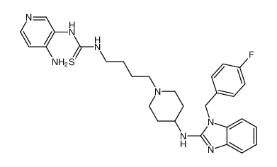 1-(4-aminopyridin-3-yl)-3-(4-(4-((1-(4-fluorobenzyl)-1H-benzo[d]imidazol-2-yl)amino)piperidin-1-yl)butyl)thiourea_99158-64-2
