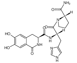 (S)-6,7-Dihydroxy-1-oxo-1,2,3,4-tetrahydro-isoquinoline-3-carboxylic acid [(S)-2-((S)-2-carbamoyl-pyrrolidin-1-yl)-1-(1H-imidazol-4-ylmethyl)-2-oxo-ethyl]-amide_99206-23-2