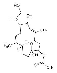 Acetic acid (5E,10Z)-(1S,2R,7R,8R,12R)-7-hydroxy-8-(1-hydroxymethyl-vinyl)-1,5,11-trimethyl-13,14-dioxa-bicyclo[10.2.2]hexadeca-5,10-dien-2-yl ester_99235-00-4