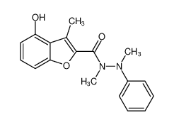 4-hydroxy-N,N',3-trimethyl-N'-phenylbenzofuran-2-carbohydrazide_99246-03-4