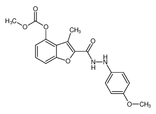 2-(2-(4-methoxyphenyl)hydrazine-1-carbonyl)-3-methylbenzofuran-4-yl methyl carbonate_99246-25-0