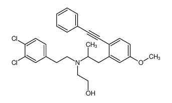 2-((3,4-dichlorophenethyl)(1-(5-methoxy-2-(phenylethynyl)phenyl)propan-2-yl)amino)ethan-1-ol_99256-47-0