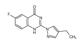 4(1H)-Quinazolinone, 2-(4-ethyl-1H-pyrazol-1-yl)-6-fluoro-_99288-50-3
