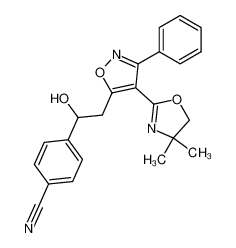 4-{2-[4-(4,4-Dimethyl-4,5-dihydro-oxazol-2-yl)-3-phenyl-isoxazol-5-yl]-1-hydroxy-ethyl}-benzonitrile_99298-76-7