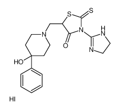 3-(4,5-dihydro-1H-imidazol-2-yl)-5-[(4-hydroxy-4-phenylpiperidin-1-yl)methyl]-2-sulfanylidene-1,3-thiazolidin-4-one,hydroiodide_99304-15-1