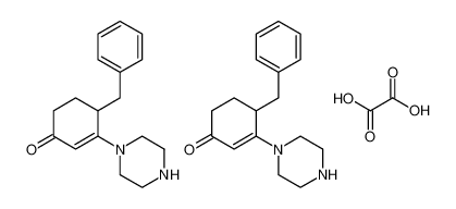 2-Cyclohexen-1-one, 4-(phenylmethyl)-3-(1-piperazinyl)-, ethanedioate(2:1)_99319-68-3