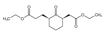 (+-)-3-(3c(?)-ethoxycarbonylmethyl-2-oxo-cyclohex-r-yl)-propionic acid ethyl ester_99323-33-8