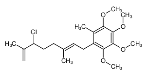 1-((E)-6-Chloro-3,7-dimethyl-octa-2,7-dienyl)-2,3,4,5-tetramethoxy-6-methyl-benzene_99347-84-9