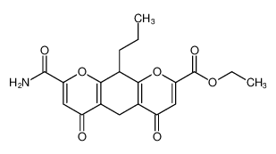 ethyl 8-carbamoyl-4,6-dioxo-10-propyl-6,10-dihydro-4H,5H-pyrano[3,2-g]chromene-2-carboxylate_99369-97-8