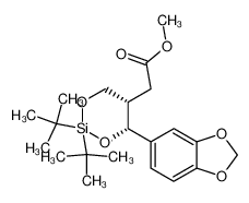 methyl syn-(2,2-di-t.butyl-4-(3',4'-mrthylenedioxyphenyl)-2-sila-1,3-dioxan-5-yl)-acetate_99463-48-6