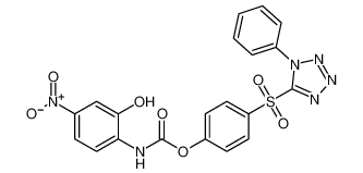 4-((1-phenyl-1H-tetrazol-5-yl)sulfonyl)phenyl (2-hydroxy-4-nitrophenyl)carbamate_99499-05-5