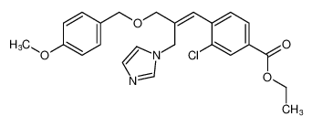 ethyl (E)-4-(2-((1H-imidazol-1-yl)methyl)-3-((4-methoxybenzyl)oxy)prop-1-en-1-yl)-3-chlorobenzoate_99500-19-3