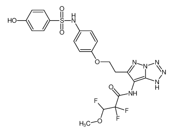 Propanamide,2,2,3-trifluoro-N-[6-[2-[4-[[(4-hydroxyphenyl)sulfonyl]amino]phenoxy]ethyl]-1H-pyrazolo[1,5-d]tetrazol-7-yl]-3-methoxy-_99501-22-1