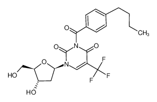 3-(4-Butyl-benzoyl)-1-((2R,4S,5R)-4-hydroxy-5-hydroxymethyl-tetrahydro-furan-2-yl)-5-trifluoromethyl-1H-pyrimidine-2,4-dione_99502-71-3