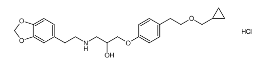 1-((2-(benzo[d][1,3]dioxol-5-yl)ethyl)amino)-3-(4-(2-(cyclopropylmethoxy)ethyl)phenoxy)propan-2-ol hydrochloride_99506-79-3