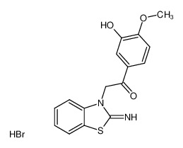 1-(3-Hydroxy-4-methoxy-phenyl)-2-(2-imino-benzothiazol-3-yl)-ethanone; hydrobromide_99582-88-4