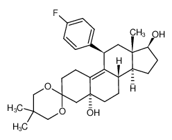 3,3-(2,2-dimethyl-trimethylene-1,3-dioxy)-11β-(4-fluorophenyl)-estr-9-ene-5α,17β-diol_99591-07-8