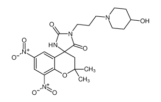 1'-(3-(4-hydroxypiperidin-1-yl)propyl)-2,2-dimethyl-6,8-dinitrospiro[chromane-4,4'-imidazolidine]-2',5'-dione_99599-12-9