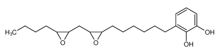3-(6-(3-((3-butyloxiran-2-yl)methyl)oxiran-2-yl)hexyl)benzene-1,2-diol_99616-03-2