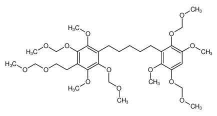 1-[2,5-dimethoxy-3,6-bis(methoxymethoxy)phenyl]-5-[2,5-dimethoxy-3,6-bis(methoxymethoxy)-4-(2-methoxymethyloxyethyl)phenyl]pentane_99621-99-5