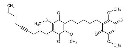 2,5-dimethoxy-3-(4-nonynyl)-6-[5-(2,5-dimethoxy-1,4-benzoquinon-3-yl)pentyl]-1,4-benzoquinone_99622-09-0