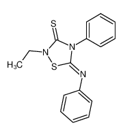 2-ethyl-4-phenyl-5-(phenylimino)-1,2,4-dithiazolidine-3-thione_99642-88-3