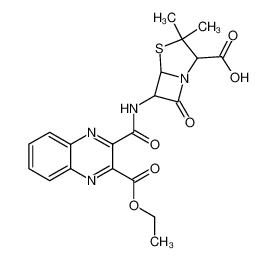 6β-(3-ethoxycarbonyl-quinoxaline-2-carbonylamino)-penicillanic acid_99673-04-8