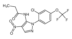 1-(2-chloro-4-trifluoromethoxy-phenyl)-4-nitro-5-propionylamido-pyrazole_99677-00-6
