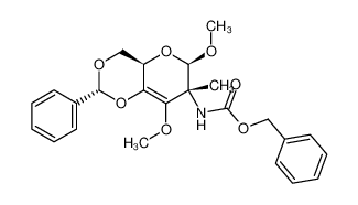 Methyl-4,6-O-benzyliden-2-((benzyloxycarbonyl)amino)-2-desoxy-2-C,3-O-dimethyl-β-D-erythro-hex-3-enopyranosid_99679-88-6
