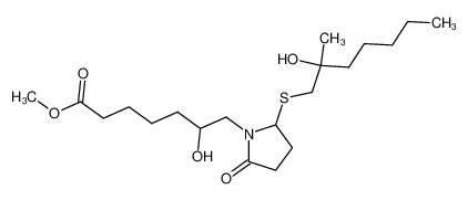 methyl 7-[2-(2-hydroxy-2-methylheptylthio)-5-oxopyrrolidin-1-yl]-6-hydroxyheptanoate_99704-80-0