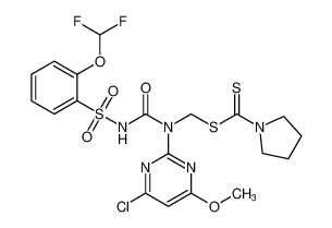 (1-(4-chloro-6-methoxypyrimidin-2-yl)-3-((2-(difluoromethoxy)phenyl)sulfonyl)ureido)methyl pyrrolidine-1-carbodithioate_99721-88-7