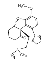 [2-((5aS)-1-[1,3]dithiolan-2-yl-4-methoxy-9-oxo-(5ar)-6,7,8,9-tetrahydro-5aH-dibenzofuran-9ac-yl)-ethyl]-methyl-cyanamide_99728-62-8