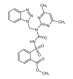 N-(2-Methoxycarbonylphenylsulfonyl)-N'-(benzotriazol-1-ylmethyl)-N'-(4,6-dimethylpyrimidin-2yl)urea_99733-38-7