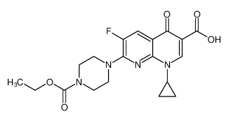 1-cyclopropyl-7-(4-(ethoxycarbonyl)piperazin-1-yl)-6-fluoro-4-oxo-1,4-dihydro-1,8-naphthyridine-3-carboxylic acid_99735-40-7