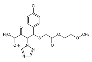 2-methoxyethyl 2-((1-(4-chlorophenyl)-4-methyl-3-oxo-2-(1H-1,2,4-triazol-1-yl)pentyl)thio)acetate_99736-41-1