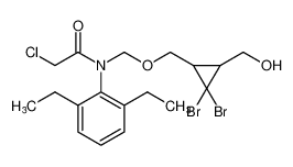 2-chloro-N-(((2,2-dibromo-3-(hydroxymethyl)cyclopropyl)methoxy)methyl)-N-(2,6-diethylphenyl)acetamide_99737-47-0