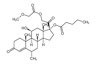 (6S,8S,9S,10R,11S,13S,14S,17R)-11-hydroxy-17-(2-(2-methoxyacetoxy)acetyl)-6,10,13-trimethyl-3-oxo-2,3,6,7,8,9,10,11,12,13,14,15,16,17-tetradecahydro-1H-cyclopenta[a]phenanthren-17-yl pentanoate_99740-84-8