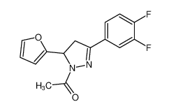 1H-Pyrazole, 1-acetyl-3-(3,4-difluorophenyl)-5-(2-furanyl)-4,5-dihydro-_99757-90-1