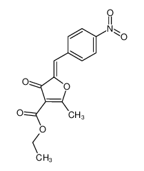 2-Methyl-5-[1-(4-nitro-phenyl)-meth-(Z)-ylidene]-4-oxo-4,5-dihydro-furan-3-carboxylic acid ethyl ester_99761-90-7