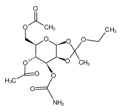 4,6-di-O-acetyl-3-O-(N-acetylcarbamoyl)-1,2-O-(1-ethoxyethylidene)-β-D-mannopyranose_99764-96-2